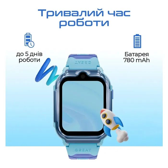 Смарт-годинник HiFuture Kidguard G1 з GPS, 4G та камерою Pink Purple (KidguardG1.Pink-Purple) зображення 5