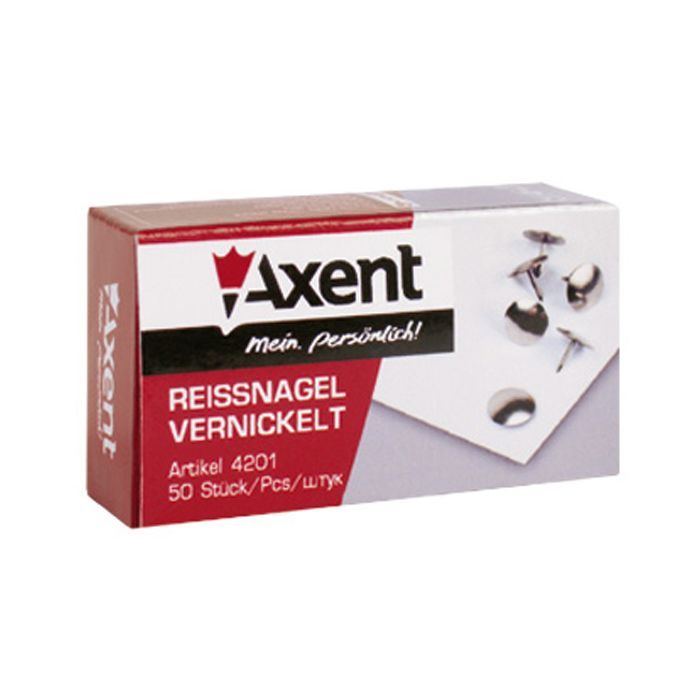 Кнопки Axent nickel-plated, 50шт (4201-А) изображение 2