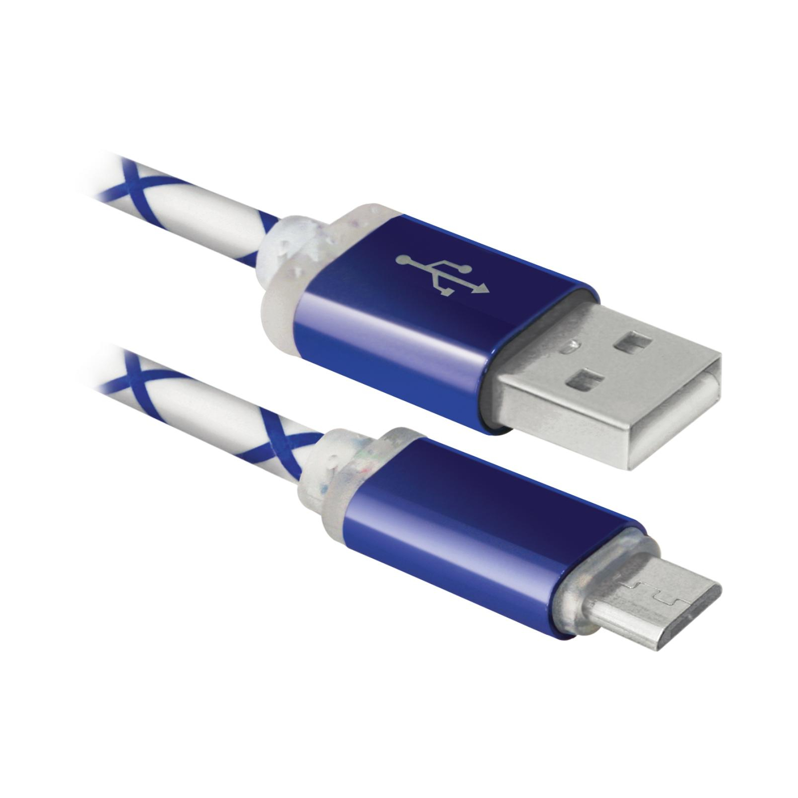 Дата кабель USB08-03LT USB - Micro USB, GrayLED backlight, 1m Defender (87554)