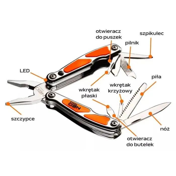 Мультитул Neo Tools mini, 10 элементов, с LED (01-027) изображение 5