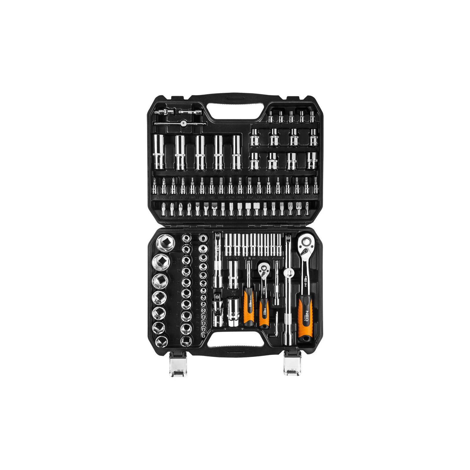 Набор инструментов Neo Tools торцевых головок 108 шт., 1, 4, 1/2 "CrV (08-666)