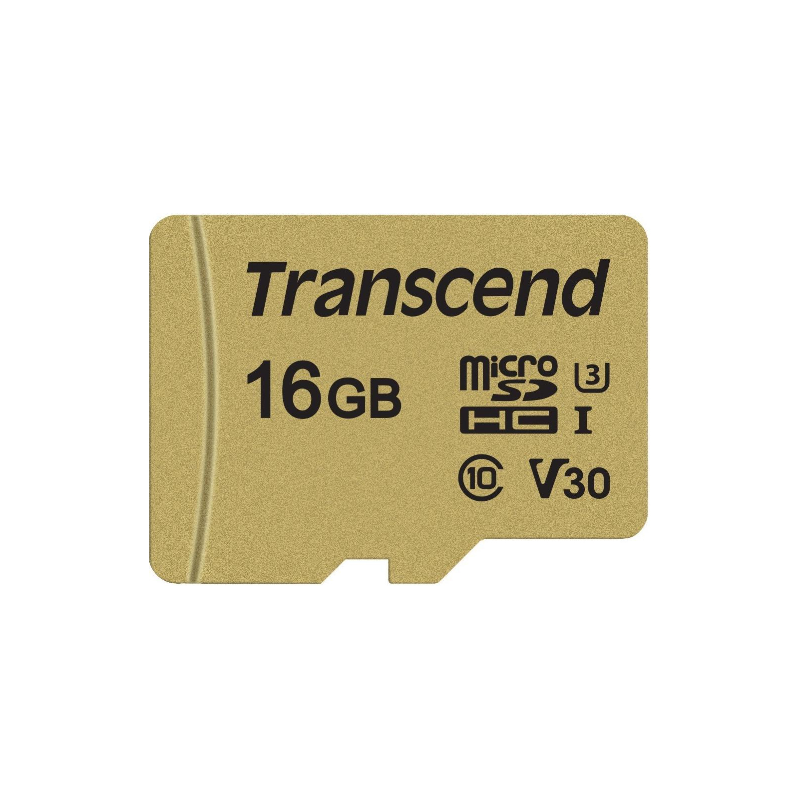 Карта памяти Transcend 16GB microSDHC class 10 UHS-I U3 V30 (TS16GUSD500S)