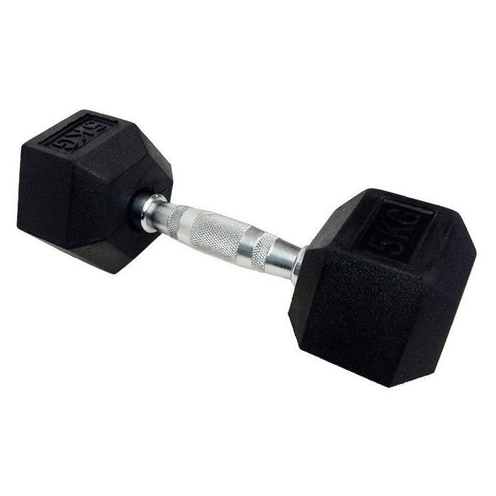 Гантель HouseFit шестигранна обгумована 5 кг (DD 6442-5)