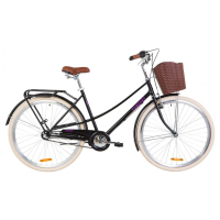 Велосипед Dorozhnik 28" COMFORT FEMALE рама-19,5" 2019 черный, багаж.+корзина (OPS-D-28-124)