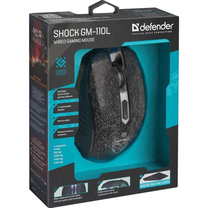 Мишка Defender Shock GM-110L Black (52110) зображення 7