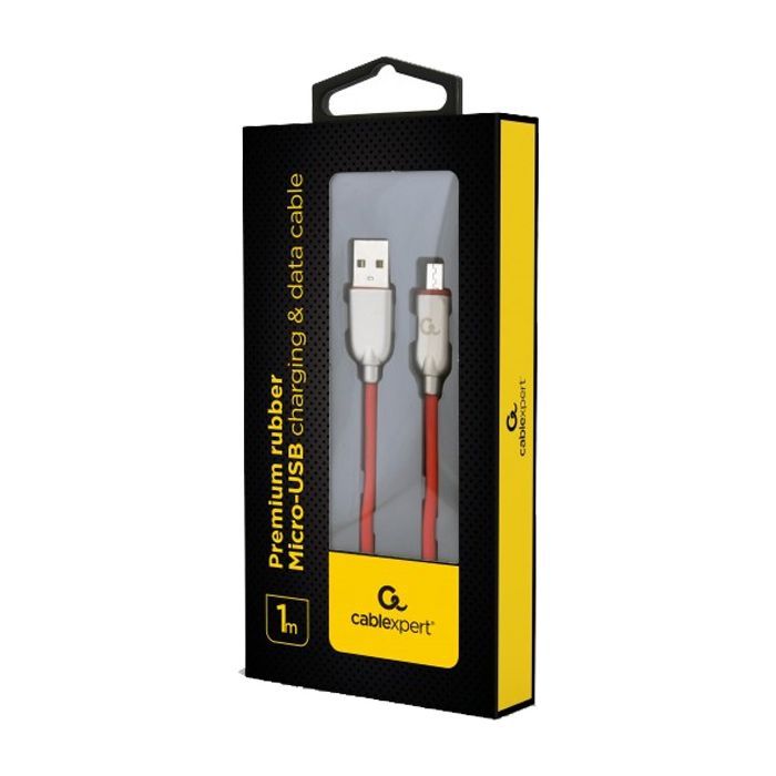 Дата кабель USB 2.0 Micro 5P to AM Cablexpert (CC-USB2R-AMmBM-1M-R) зображення 2