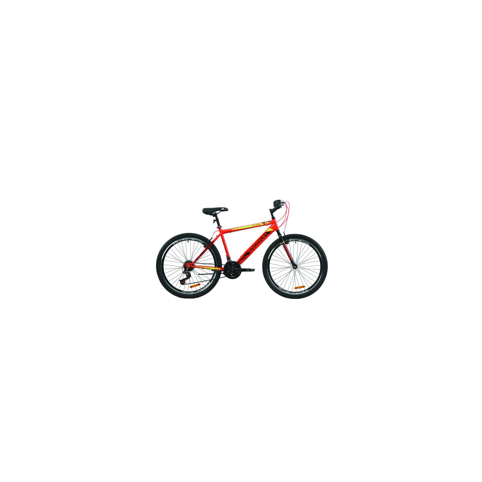 Велосипед Discovery 26" ATTACK Vbr рама-18" St 2020 красно-черный с салатовым (OPS-DIS-26-299)