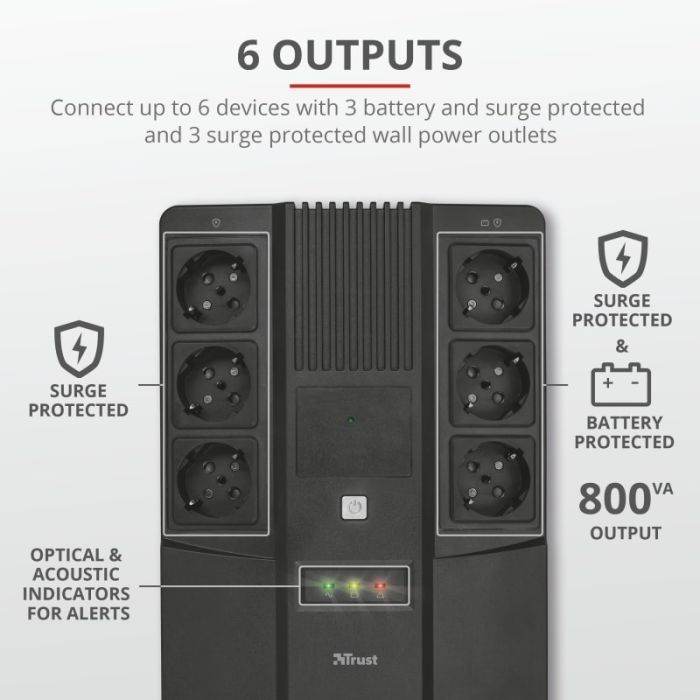 Источник бесперебойного питания Trust Maxxon 800VA UPS (23326_TRUST) изображение 8