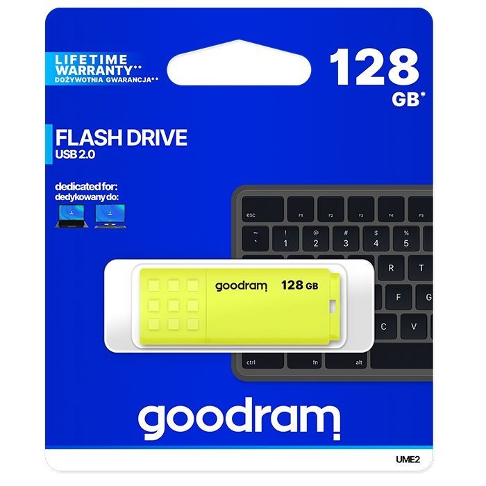 USB флеш накопитель Goodram 128GB UME2 Yellow USB 2.0 (UME2-1280Y0R11) изображение 3