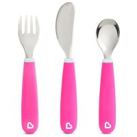 Набор детской посуды Munchkin Splash из нержавеющей стали 3 предмета Розовый (012110.01)