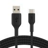 Дата кабель USB 2.0 AM to USB-C 2.0m BRAIDED black Belkin (CAB002BT2MBK)