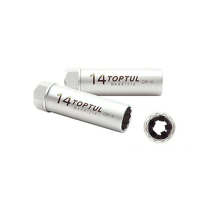 Головка торцевая Toptul 12-гранная свечная 14мм 3/8" L 90мм (BSBA1214S)