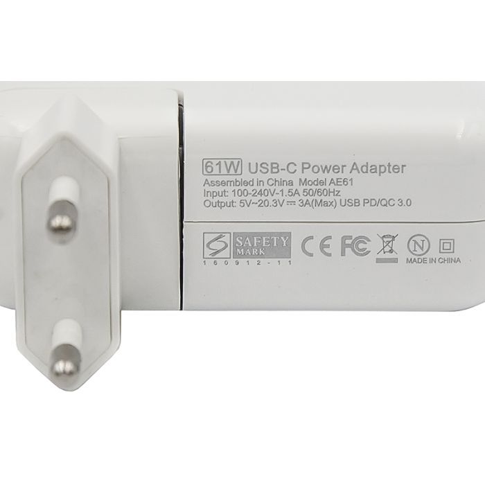 Блок живлення до ноутбуку PowerPlant APPLE 220V, 20V 61W (USB Type-C) (AP61HCUSB) зображення 3