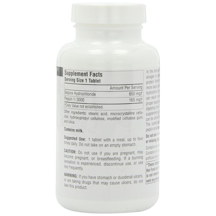 Вітамін Source Naturals Бетаїн HCI 650мг, 90 таблеток (SN1361) зображення 2