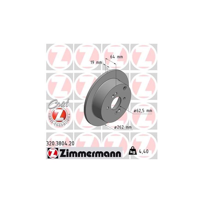 Тормозной диск ZIMMERMANN 320.3804.20