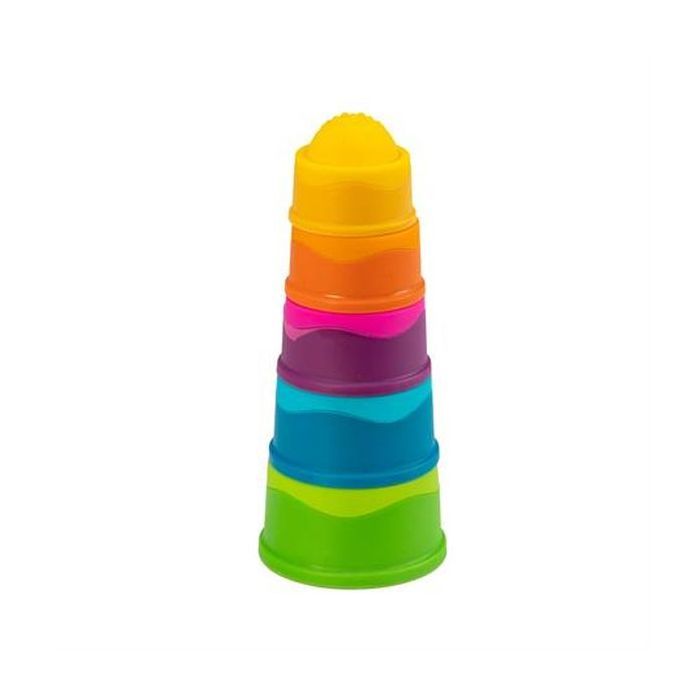 Розвиваюча іграшка Fat Brain Toys Пірамідка тактильна Чашки dimpl stack (F293ML)