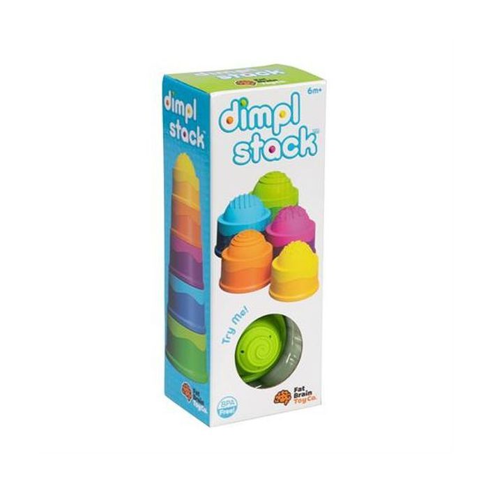 Розвиваюча іграшка Fat Brain Toys Пірамідка тактильна Чашки dimpl stack (F293ML) зображення 2