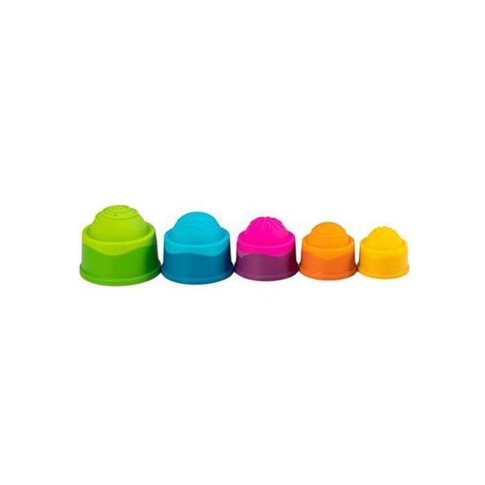Розвиваюча іграшка Fat Brain Toys Пірамідка тактильна Чашки dimpl stack (F293ML) зображення 3