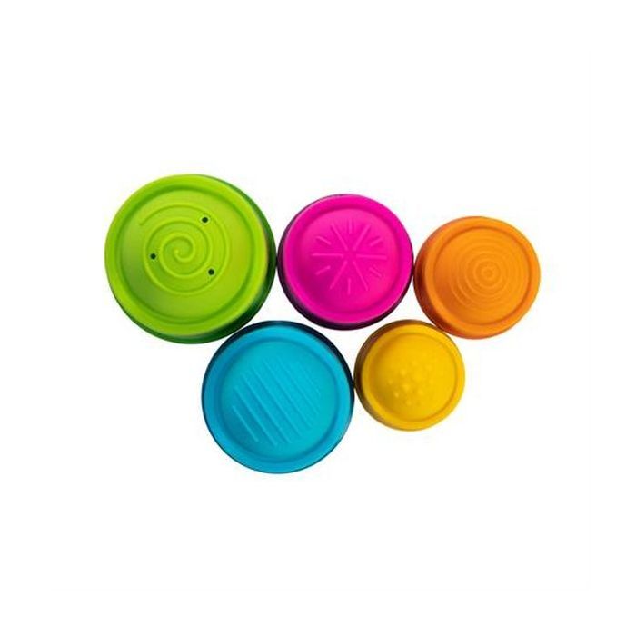 Розвиваюча іграшка Fat Brain Toys Пірамідка тактильна Чашки dimpl stack (F293ML) зображення 4