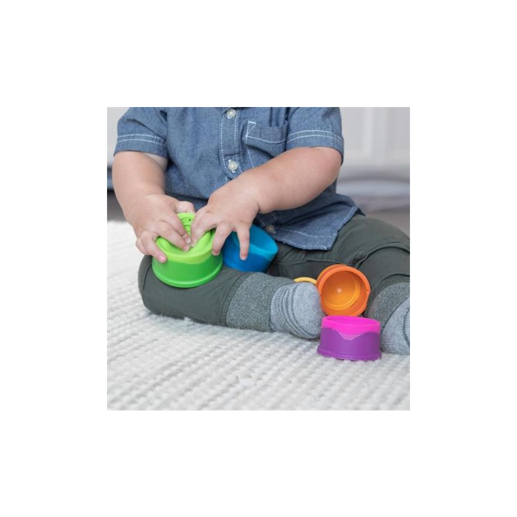 Развивающая игрушка Fat Brain Toys Пирамидка тактильная Чашки dimpl stack (F293ML) изображение 6