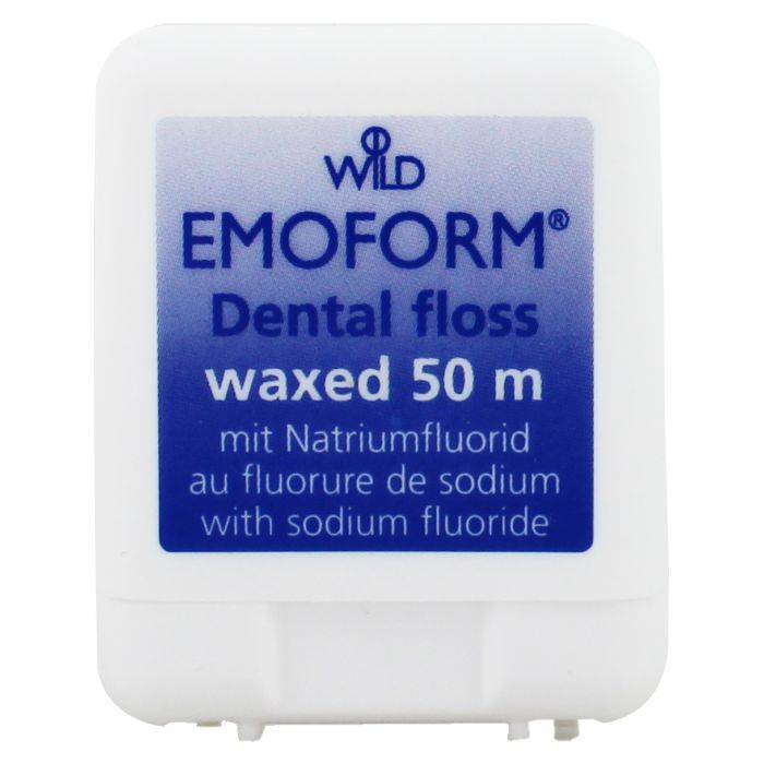 Зубная нить Dr. Wild Emoform вощенная c фторидом натрия 50 м (7611841138406)
