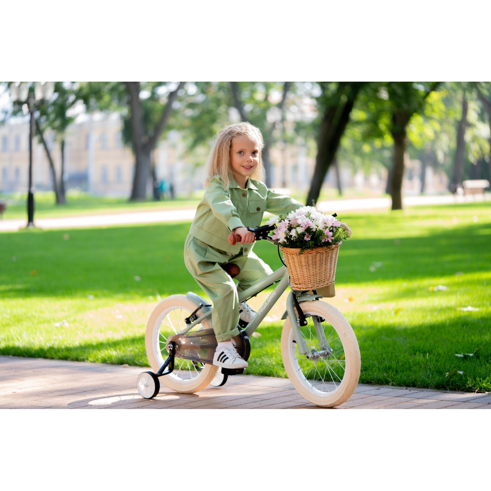 Детский велосипед Miqilong RM Бежевый 16" (ATW-RM16-BEIGE) изображение 12