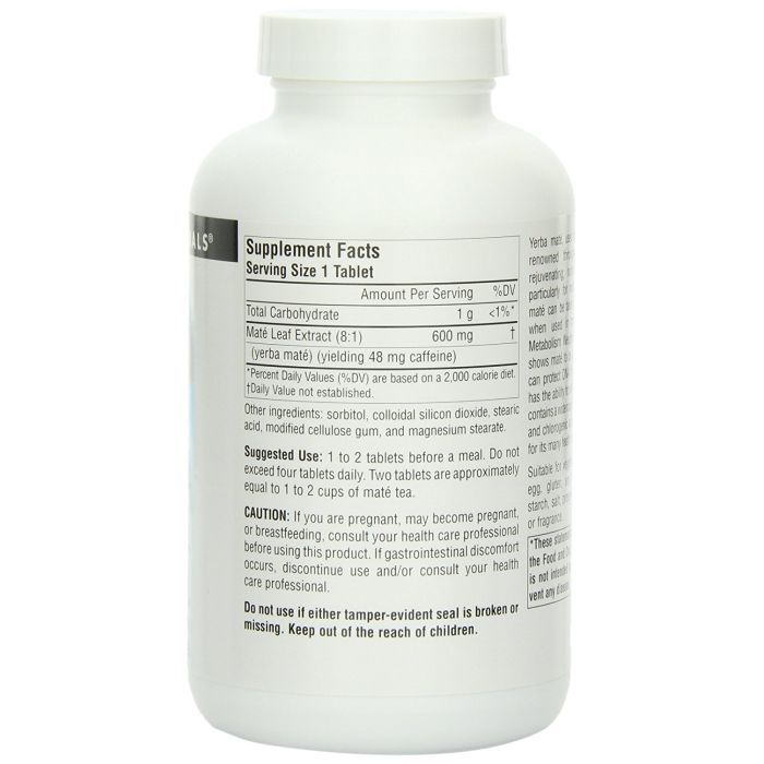 Травы Source Naturals Падуб Парагвайский (Парагвайский Чай Мате) 600мг, 90 табл (SNS-01730) изображение 2