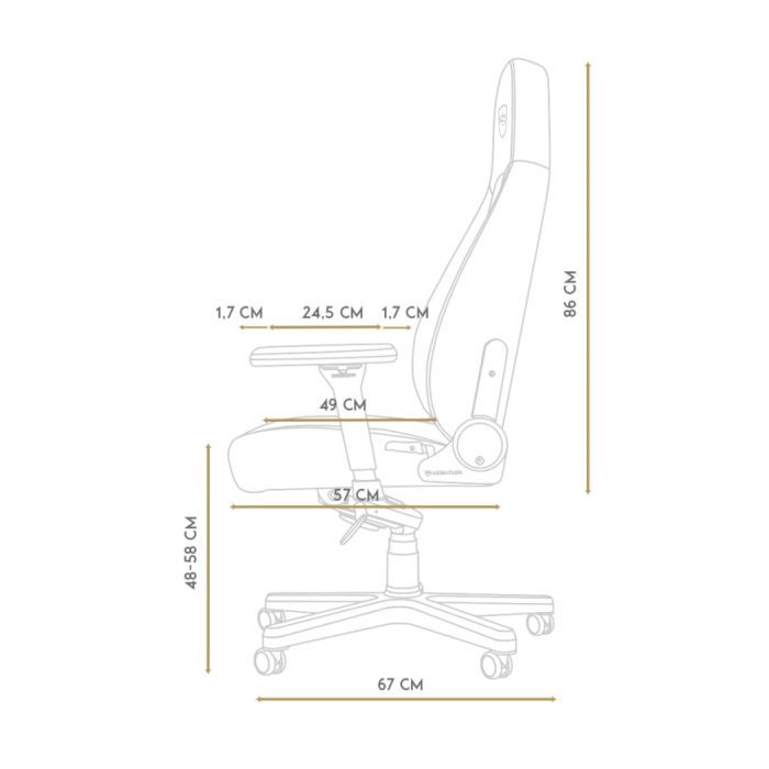 Крісло ігрове Noblechairs Icon White/Black (NBL-ICN-PU-WBK) зображення 6