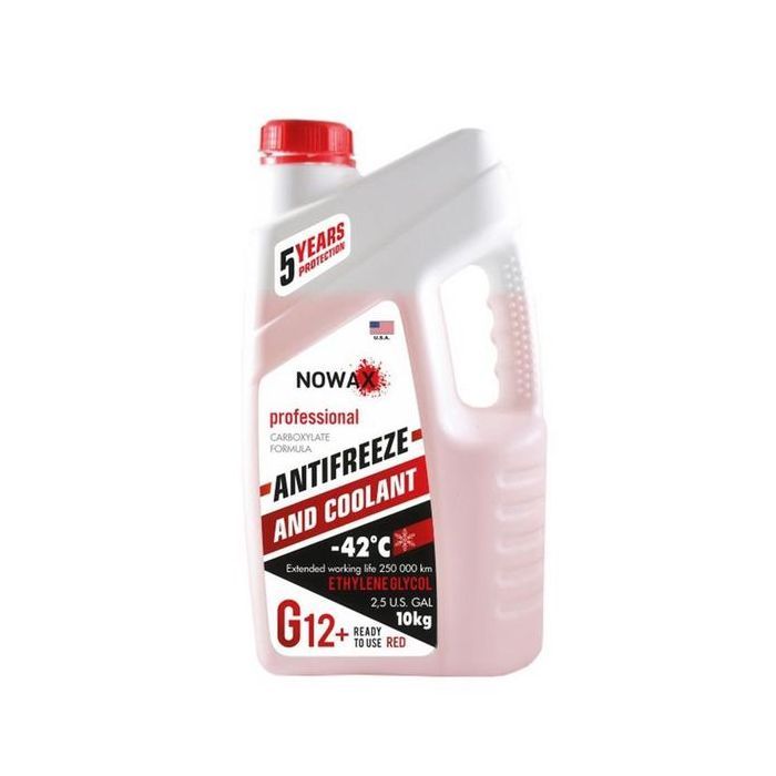 Антифриз NOWAX RED (червоний) ,G12+ 10кг (NX10001)