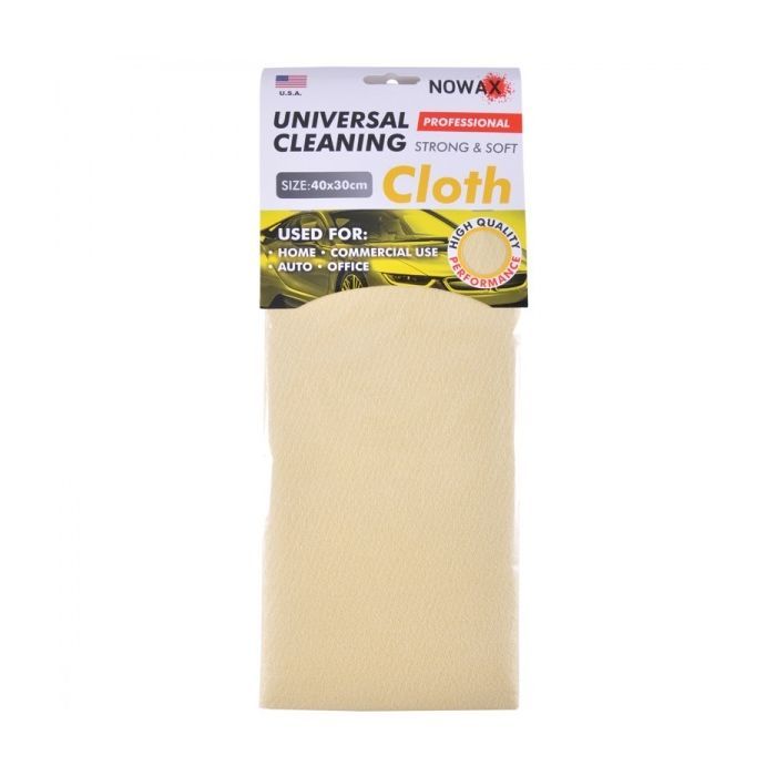Автомобільна серветка NOWAX 40*30 штучна замша жовта (NX65432)