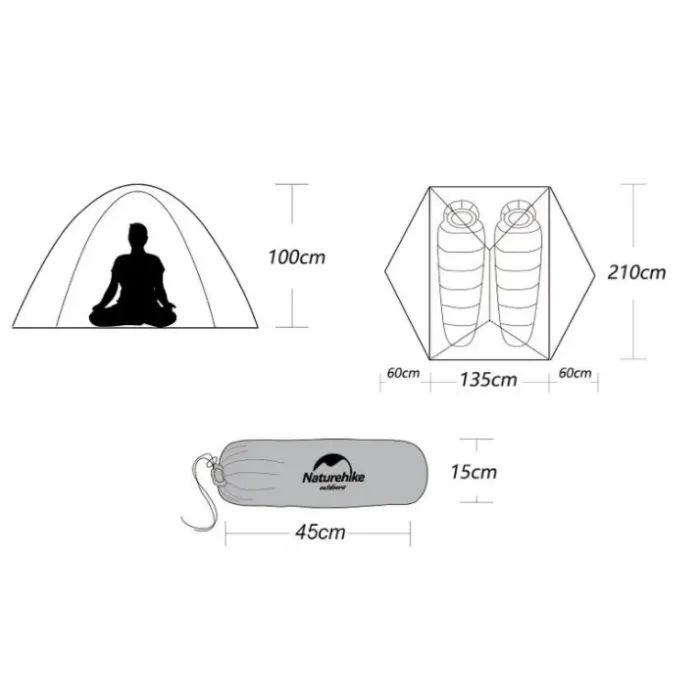 Палатка Naturehike Mongar NH17T007-M 20D Grey (6927595708071) изображение 4