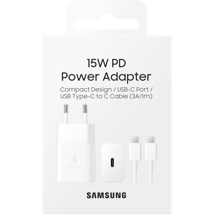 Зарядний пристрій Samsung 15W Power Adapter (w C to C Cable) White (EP-T1510XWEGRU) зображення 5