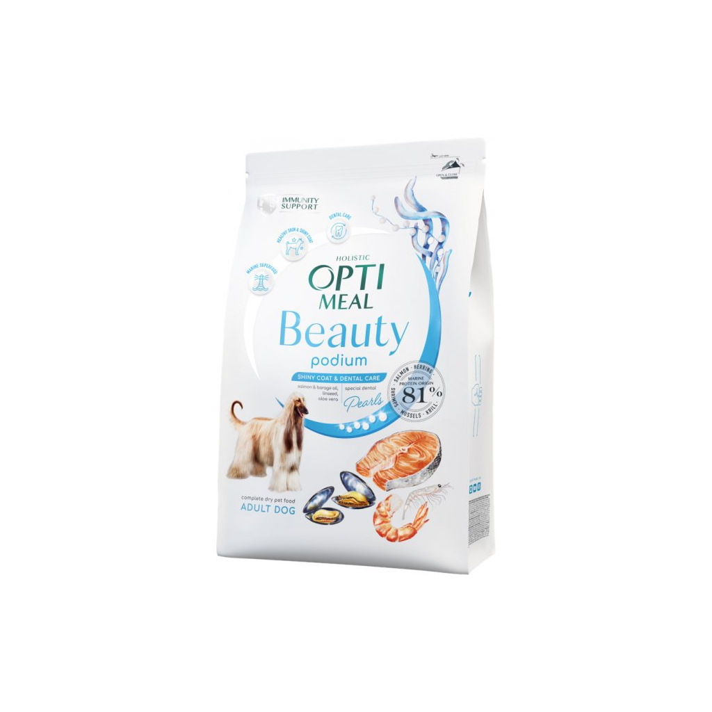 Сухой корм для собак Optimeal Beauty Podium беззерновой на основе морепродуктов 1.5 кг (4820215366830)
