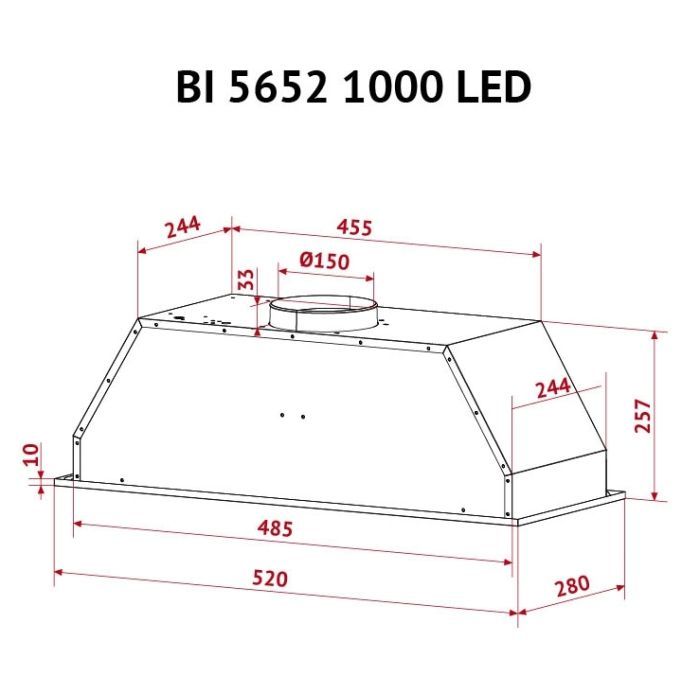 Витяжка кухонна Perfelli BI 5652 I 1000 LED зображення 11