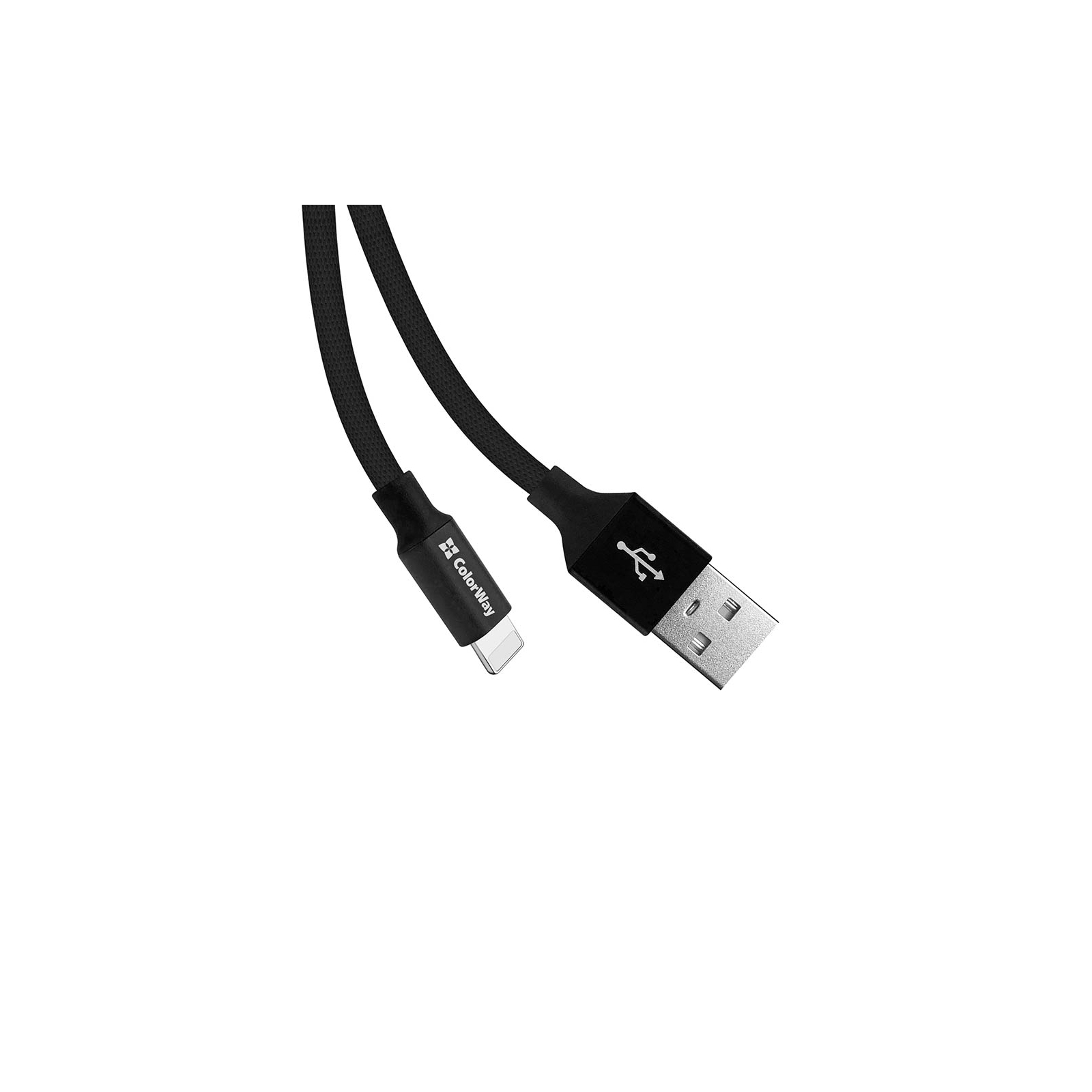 Дата кабель USB 2.0 AM to Lightning 0.25m black ColorWay (CW-CBUL048-BK) изображение 3