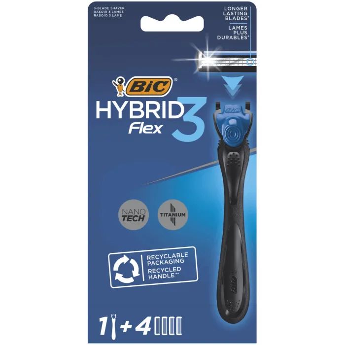 Бритва Bic Flex 3 Hybrid с 2 сменными картриджами (3086123519114)