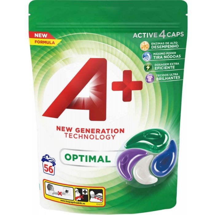 Капсулы для стирки A+ Optimal 4 в 1 56 шт. (8435495818175/8435495836124)