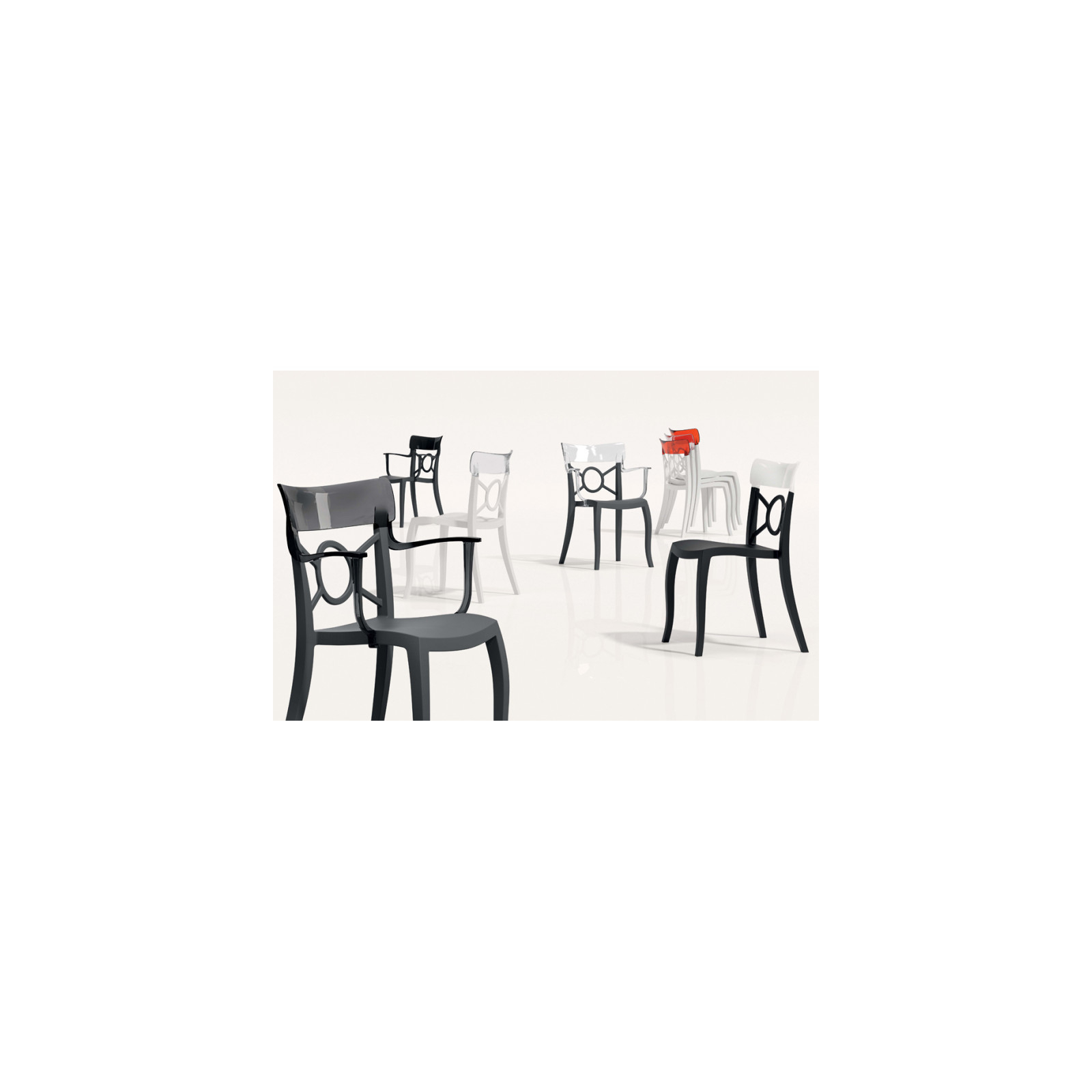 Кухонний стілець PAPATYA opera-k, сидіння біле, верх прозоро-червоний (2338) зображення 2
