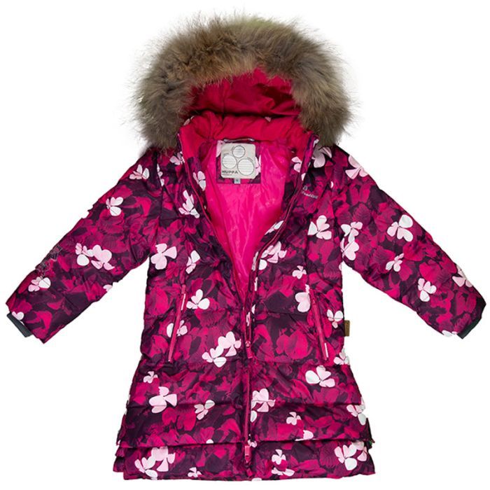 Пальто детское Huppa PARISH 12470055 фуксия с принтом 146 (4741468965123) изображение 4