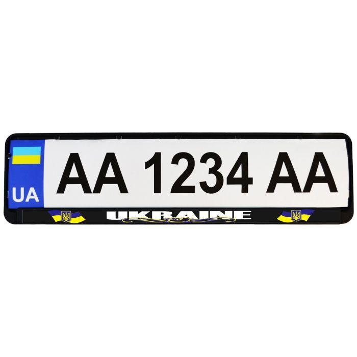 Рамка номерного знака Poputchik "UKRAINE" (24-261-IS) зображення 2