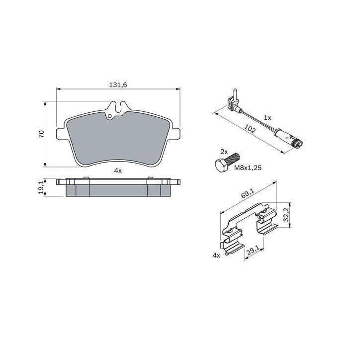 Гальмівні колодки Bosch 0 986 494 085 зображення 4