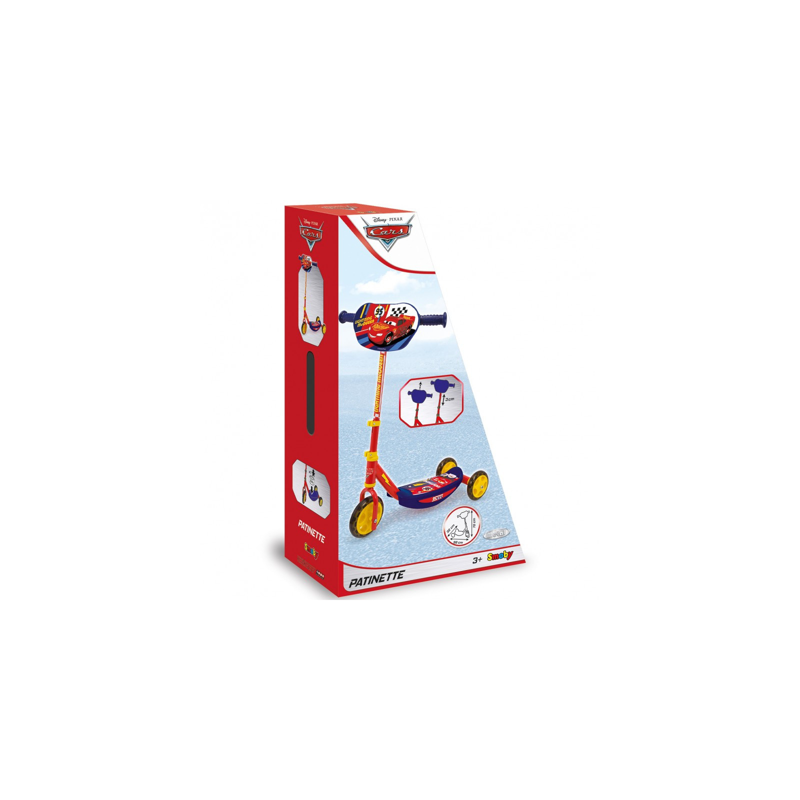 Самокат Smoby Toys Тачки с металлической рамой Трехколесный (750114) изображение 3