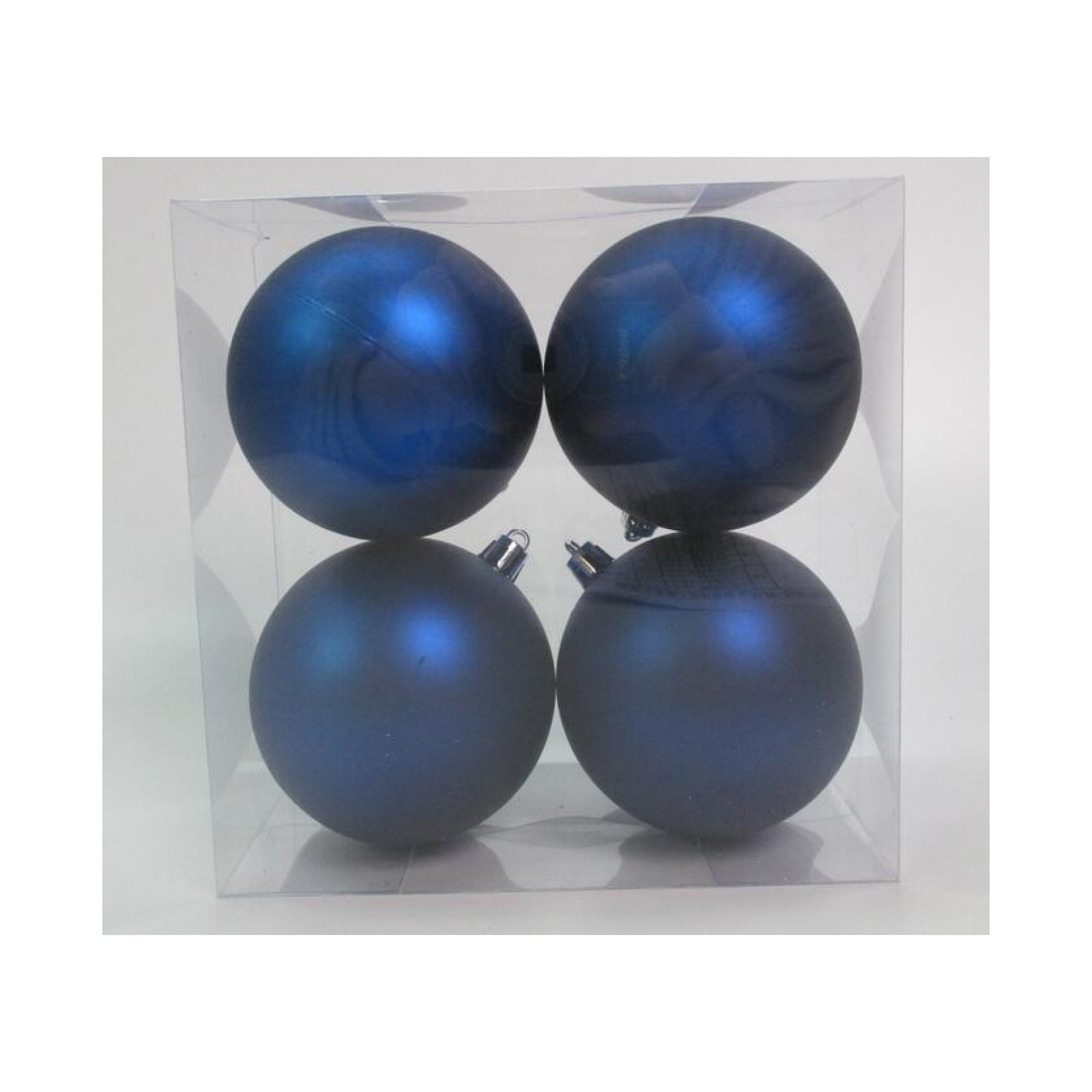 Елочная игрушка Novogod`ko набор шаров пластик, 8см, 4 шт, синий матовый (974526)