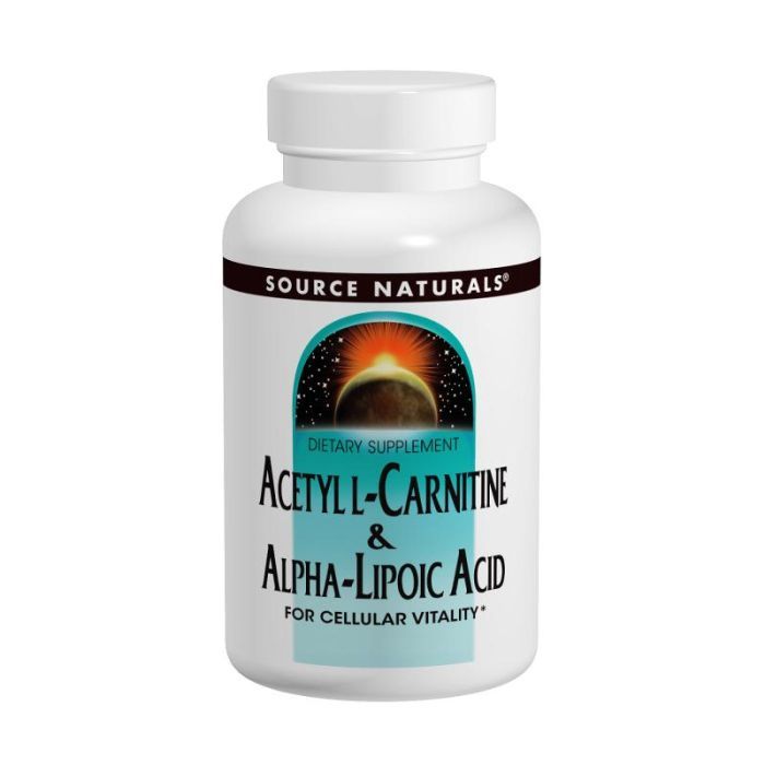 Амінокислота Source Naturals Ацетил-L-Карнітін та Альфа-Ліпоєва Кислота 650мг, 60 табл (SN1799)