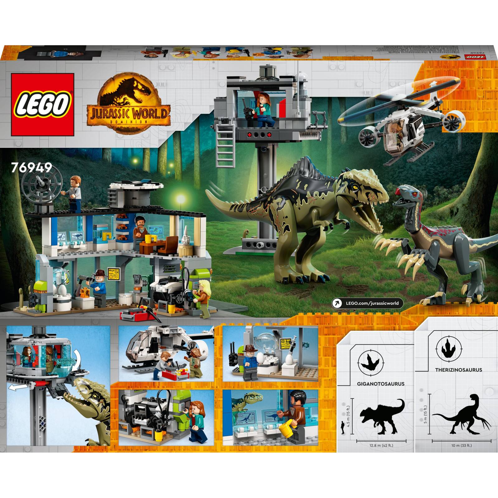 Конструктор LEGO Jurassic World Напад гіганотозавра та теризинозавра 810 деталей (76949) зображення 10