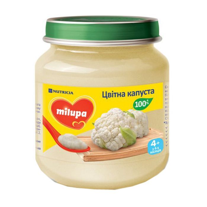 Детское пюре Milupa Цветная капуста из 4 месяцев 125 г (5900852030246)