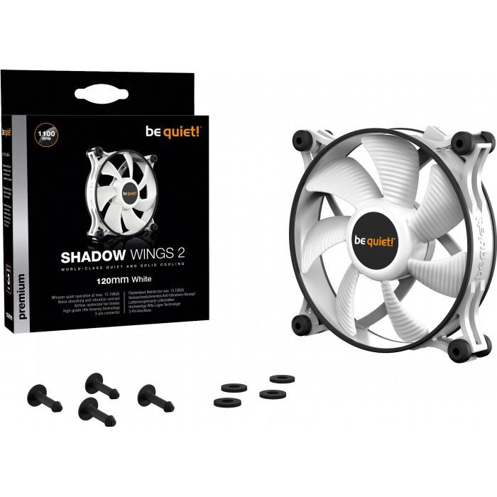 Кулер для корпуса Be quiet! SHADOW WINGS 2 White (BL088) изображение 5