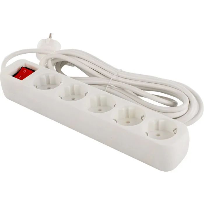 Сетевой фильтр питания ColorWay CW-PSEA55W, 5 розеток/ 5M white (CW-PSEA55W) изображение 2