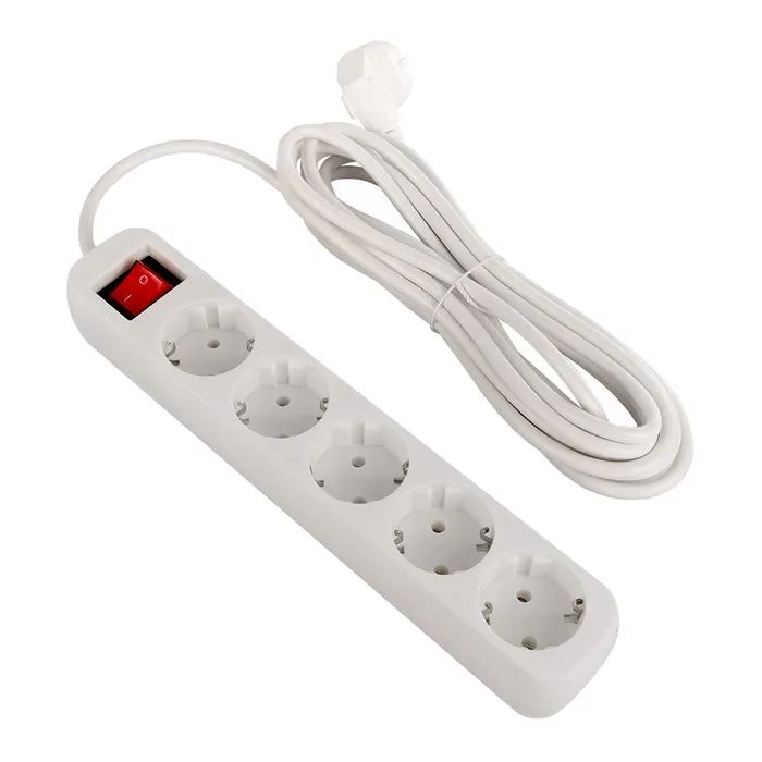 Сетевой фильтр питания ColorWay CW-PSEA55W, 5 розеток/ 5M white (CW-PSEA55W) изображение 4