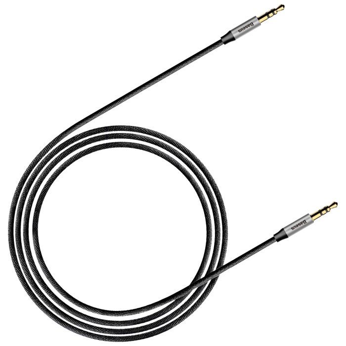 Кабель мультимедийный 3.5mm M/M 0.5m Yiven M30 black-silver Baseus (CAM30-AS1) изображение 2